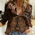 Polynesian Pride Virgo Zodiac Women Casual Shirt Astrological Sign Tribal Plumeria Brown Galaxy LT14 Female Brown - Polynesian Pride