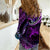 Polynesian Pride Sagittarius Zodiac Women Casual Shirt Astrological Sign Tribal Plumeria Purple Galaxy LT14 - Polynesian Pride