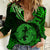 Polynesian Pride Pisces Zodiac Women Casual Shirt Astrological Sign Tribal Plumeria Green Galaxy LT14 Female Green - Polynesian Pride
