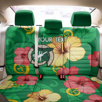 Custom Vanuatu Cricket Back Car Seat Cover 2024 Tropical Flowers Version LT14 - Polynesian Pride