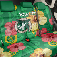 Custom Vanuatu Cricket Back Car Seat Cover 2024 Tropical Flowers Version LT14 - Polynesian Pride