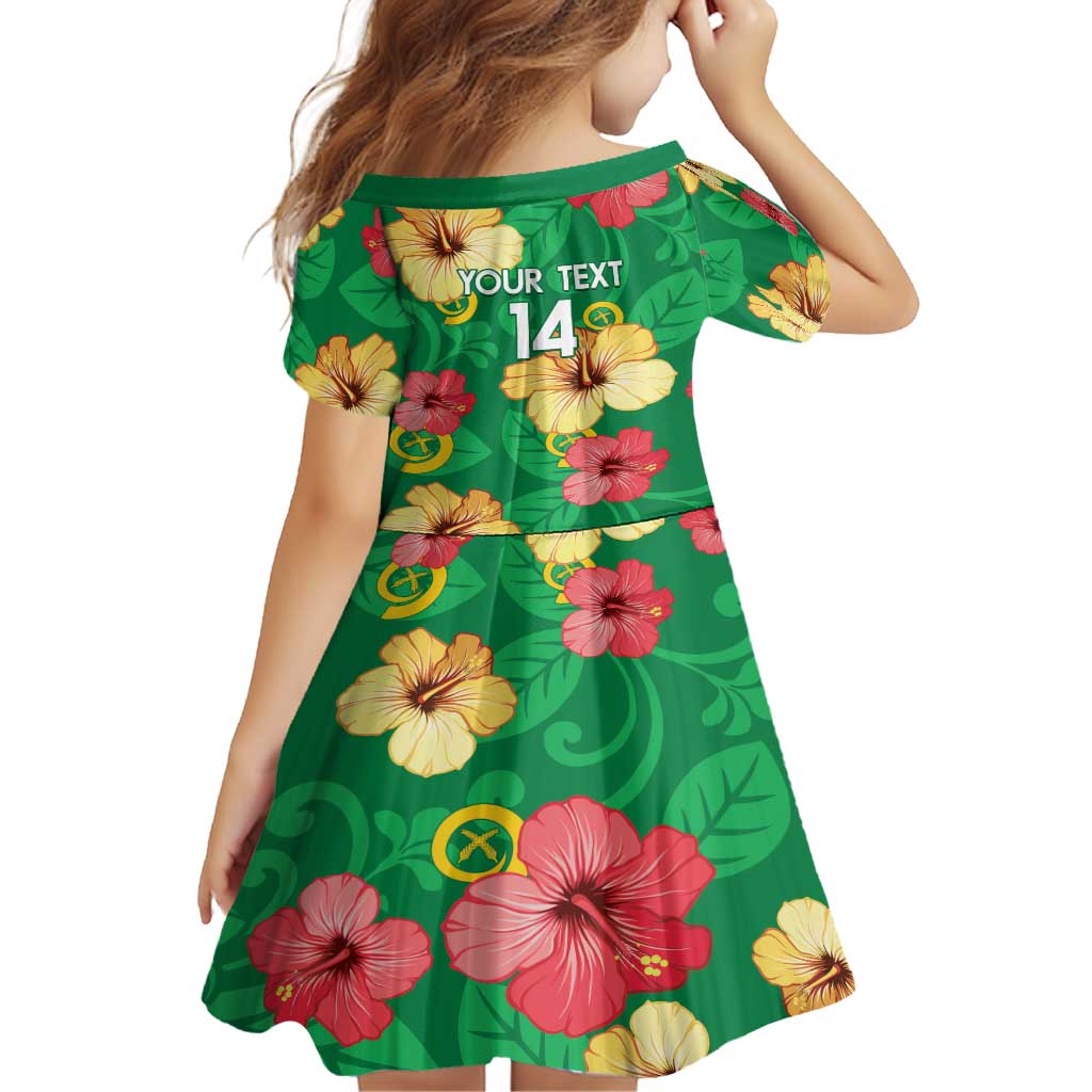 Custom Vanuatu Cricket Family Matching Long Sleeve Bodycon Dress and Hawaiian Shirt 2024 Tropical Flowers Version LT14 - Polynesian Pride