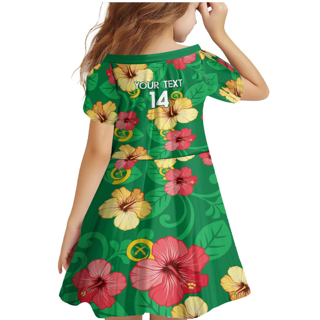 Custom Vanuatu Cricket Family Matching Mermaid Dress and Hawaiian Shirt 2024 Tropical Flowers Version LT14 - Polynesian Pride