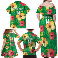 Custom Vanuatu Cricket Family Matching Off Shoulder Maxi Dress and Hawaiian Shirt 2024 Tropical Flowers Version LT14 - Polynesian Pride