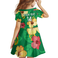 Custom Vanuatu Cricket Family Matching Off Shoulder Short Dress and Hawaiian Shirt 2024 Tropical Flowers Version LT14 - Polynesian Pride