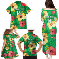 Custom Vanuatu Cricket Family Matching Puletasi and Hawaiian Shirt 2024 Tropical Flowers Version LT14 - Polynesian Pride