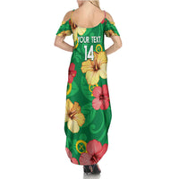 Custom Vanuatu Cricket Family Matching Summer Maxi Dress and Hawaiian Shirt 2024 Tropical Flowers Version LT14 - Polynesian Pride