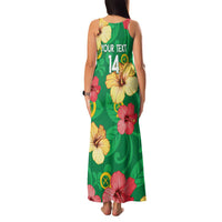 Custom Vanuatu Cricket Family Matching Tank Maxi Dress and Hawaiian Shirt 2024 Tropical Flowers Version LT14 - Polynesian Pride