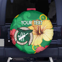Custom Vanuatu Cricket Spare Tire Cover 2024 Tropical Flowers Version LT14 - Polynesian Pride