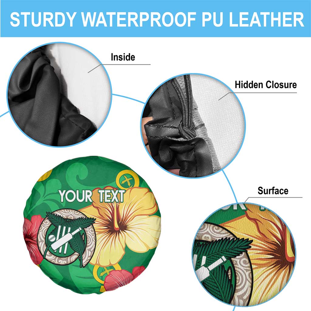 Custom Vanuatu Cricket Spare Tire Cover 2024 Tropical Flowers Version LT14 - Polynesian Pride