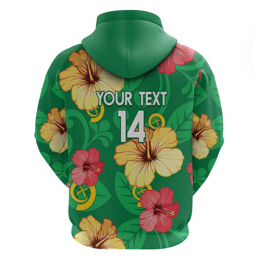 Custom Vanuatu Cricket Zip Hoodie 2024 Tropical Flowers Version LT14 - Polynesian Pride