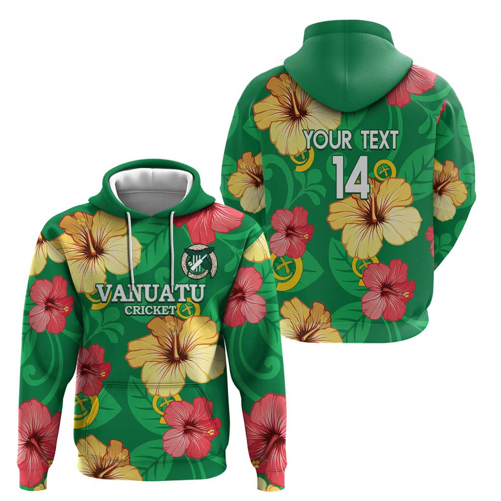 Custom Vanuatu Cricket Zip Hoodie 2024 Tropical Flowers Version LT14 - Polynesian Pride