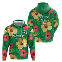 Custom Vanuatu Cricket Zip Hoodie 2024 Tropical Flowers Version LT14 - Polynesian Pride