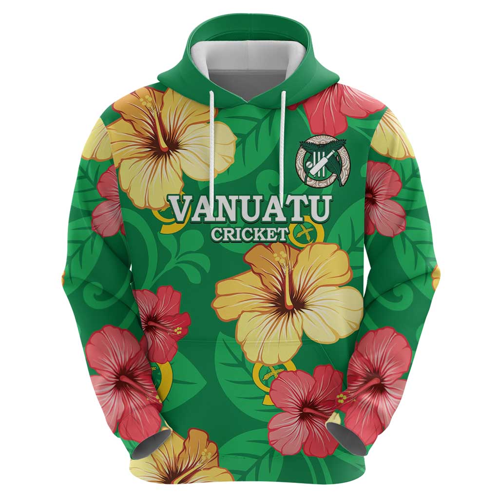 Custom Vanuatu Cricket Zip Hoodie 2024 Tropical Flowers Version LT14 - Polynesian Pride