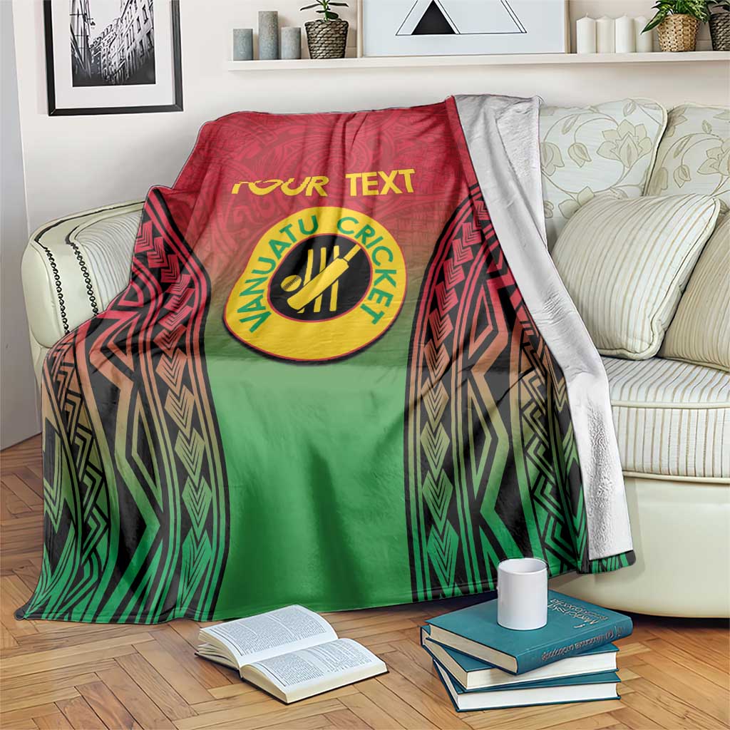 Custom Vanuatu Cricket Blanket 2024 Polynesian Pattern Sporty Style