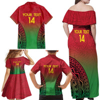 Custom Vanuatu Cricket Family Matching Off Shoulder Maxi Dress and Hawaiian Shirt 2024 Polynesian Pattern Sporty Style LT14 - Polynesian Pride