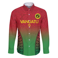 Custom Vanuatu Cricket Family Matching Tank Maxi Dress and Hawaiian Shirt 2024 Polynesian Pattern Sporty Style LT14 Dad's Shirt - Long Sleeve Red - Polynesian Pride