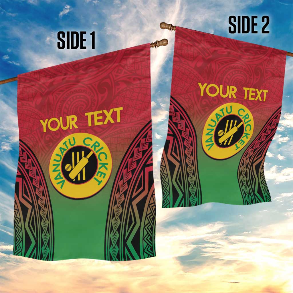 Custom Vanuatu Cricket Garden Flag 2024 Polynesian Pattern Sporty Style