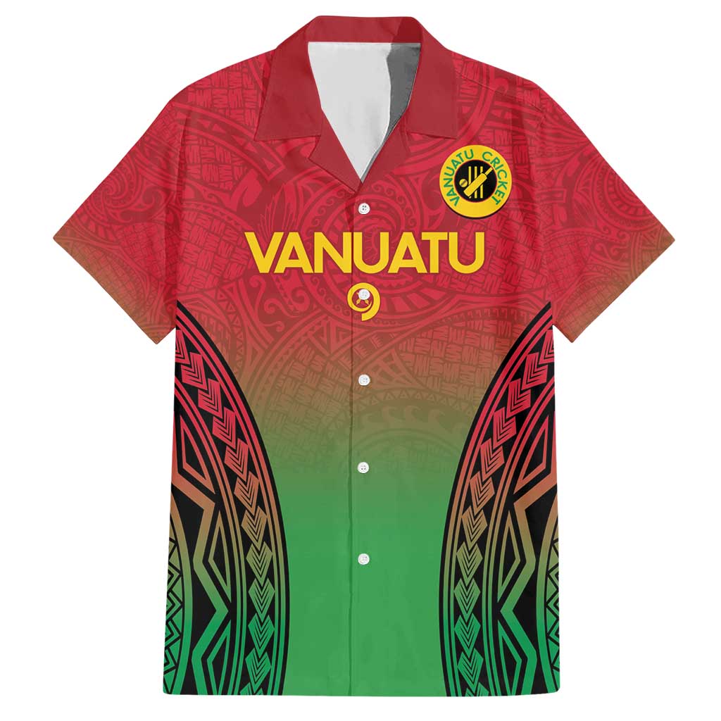 Custom Vanuatu Cricket Hawaiian Shirt 2024 Polynesian Pattern Sporty Style LT14 Red - Polynesian Pride