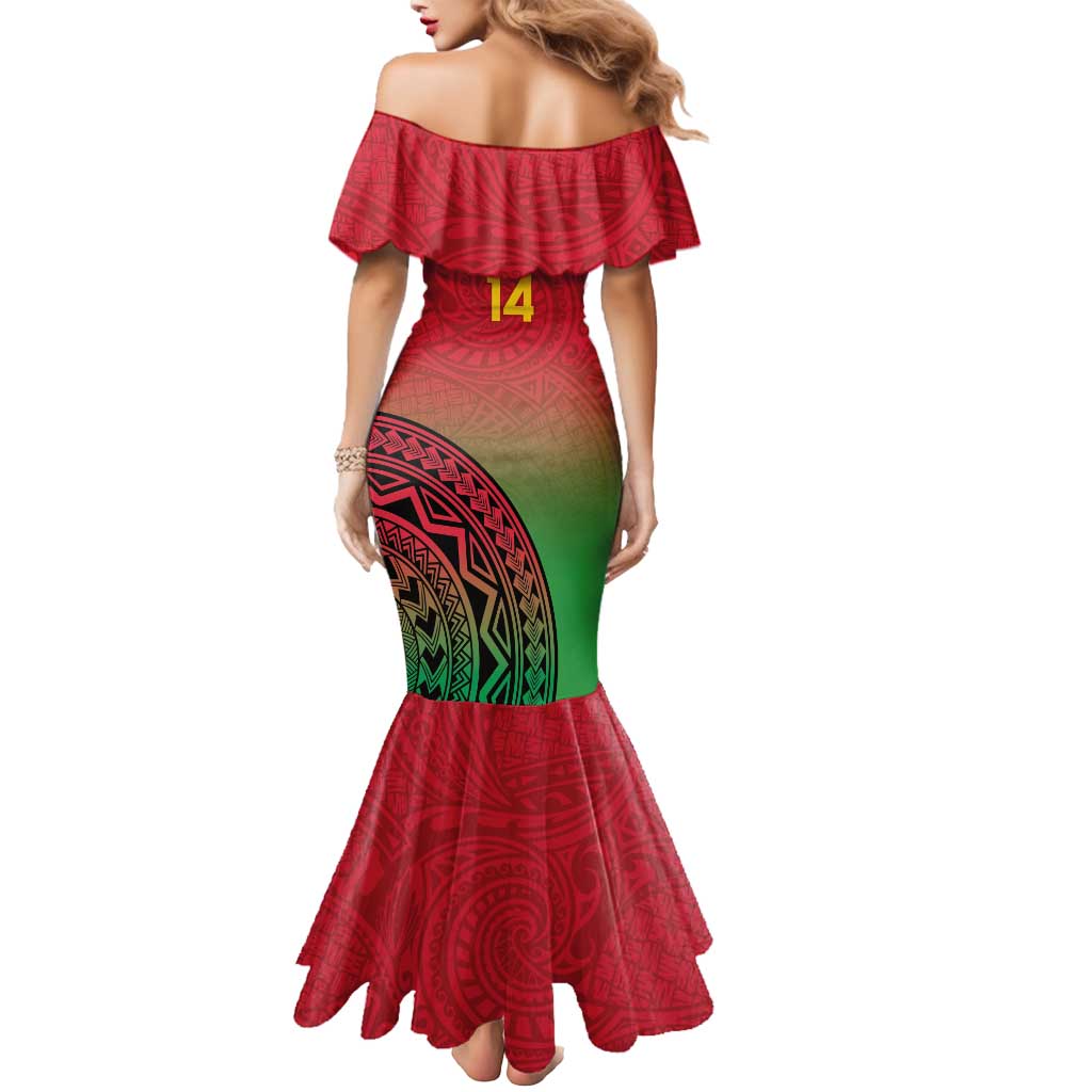 Custom Vanuatu Cricket Mermaid Dress 2024 Polynesian Pattern Sporty Style LT14 - Polynesian Pride