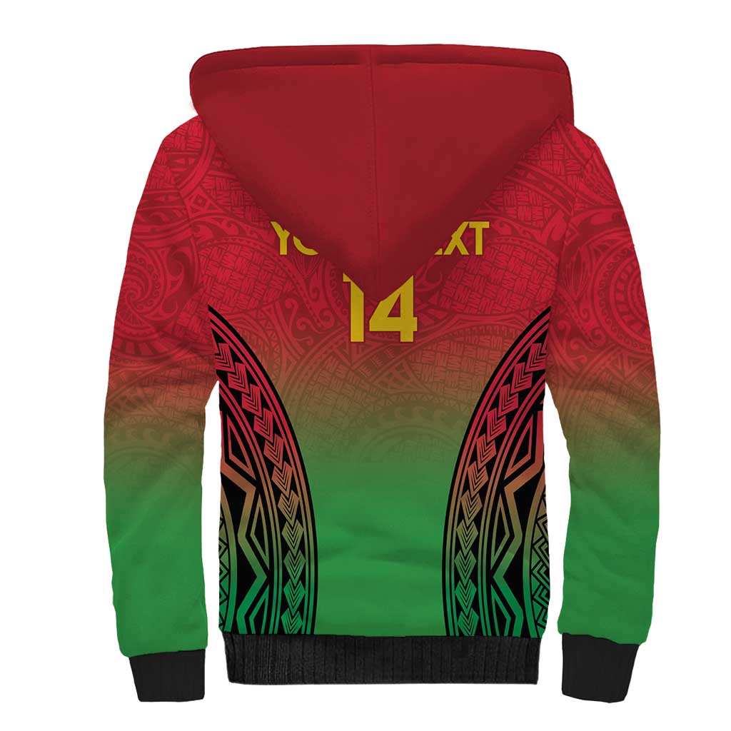 Custom Vanuatu Cricket Sherpa Hoodie 2024 Polynesian Pattern Sporty Style LT14 - Polynesian Pride