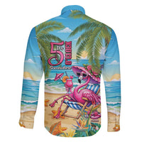 Flamingo Aloha Hawaii Family Matching Off Shoulder Maxi Dress and Hawaiian Shirt It's 5 OClock Somewhere Tropical Vibes LT14 - Polynesian Pride