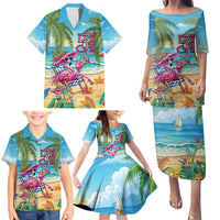 Flamingo Aloha Hawaii Family Matching Puletasi and Hawaiian Shirt It's 5 OClock Somewhere Tropical Vibes LT14 - Polynesian Pride