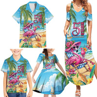 Flamingo Aloha Hawaii Family Matching Summer Maxi Dress and Hawaiian Shirt It's 5 OClock Somewhere Tropical Vibes LT14 - Polynesian Pride