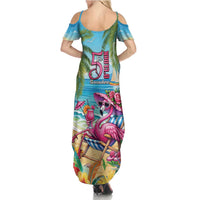 Flamingo Aloha Hawaii Family Matching Summer Maxi Dress and Hawaiian Shirt It's 5 OClock Somewhere Tropical Vibes LT14 - Polynesian Pride