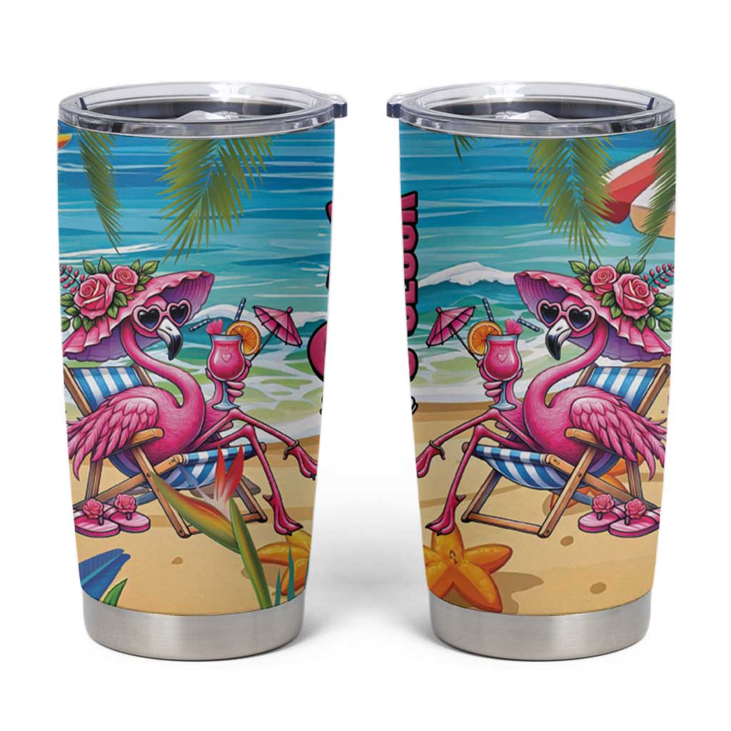 Flamingo Aloha Hawaii Tumbler Cup It's 5 O’Clock Somewhere Tropical Vibes - Polynesian Pride