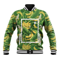 Aloha Hawaii Maia Baseball Jacket Hawaiian Banana Stylized Stamp LT14 Unisex Green - Polynesian Pride