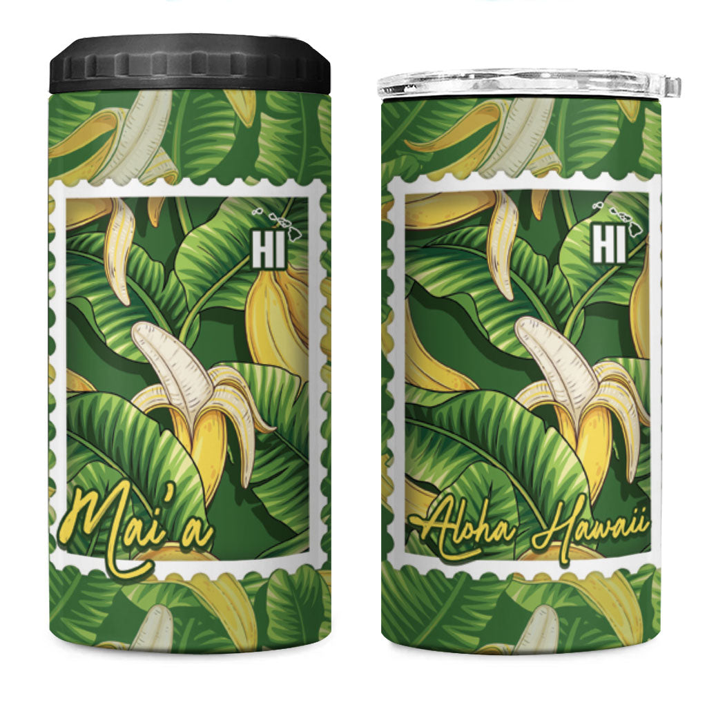 Aloha Hawaii Maia 4 in 1 Can Cooler Tumbler Hawaiian Banana Stylized Stamp LT14 One Size: 16 oz Green - Polynesian Pride