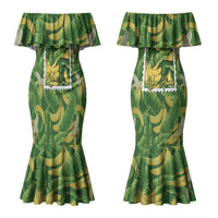 Aloha Hawaii Maia Couples Matching Mermaid Dress and Hawaiian Shirt Hawaiian Banana Stylized Stamp LT14 - Polynesian Pride
