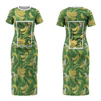 Aloha Hawaii Maia Couples Matching Short Sleeve Bodycon Dress and Hawaiian Shirt Hawaiian Banana Stylized Stamp LT14 - Polynesian Pride