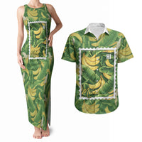 Aloha Hawaii Maia Couples Matching Tank Maxi Dress and Hawaiian Shirt Hawaiian Banana Stylized Stamp LT14 Green - Polynesian Pride