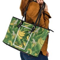 Aloha Hawaii Maia Leather Tote Bag Hawaiian Banana Stylized Stamp LT14 - Polynesian Pride
