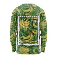 Aloha Hawaii Maia Long Sleeve Shirt Hawaiian Banana Stylized Stamp LT14 - Polynesian Pride