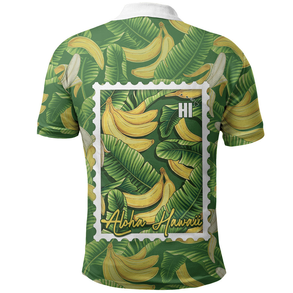 Aloha Hawaii Maia Polo Shirt Hawaiian Banana Stylized Stamp LT14 - Polynesian Pride