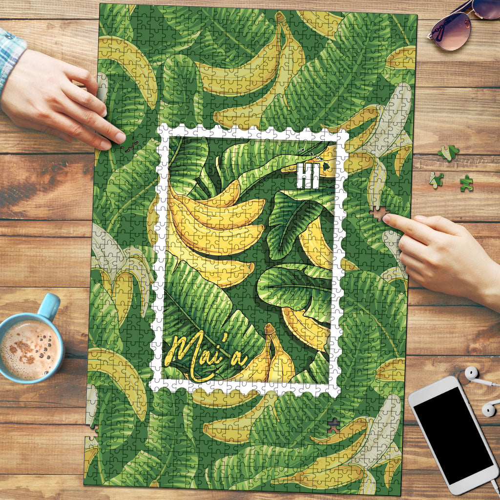 Aloha Hawaii Maia Puzzle Hawaiian Banana Stylized Stamp