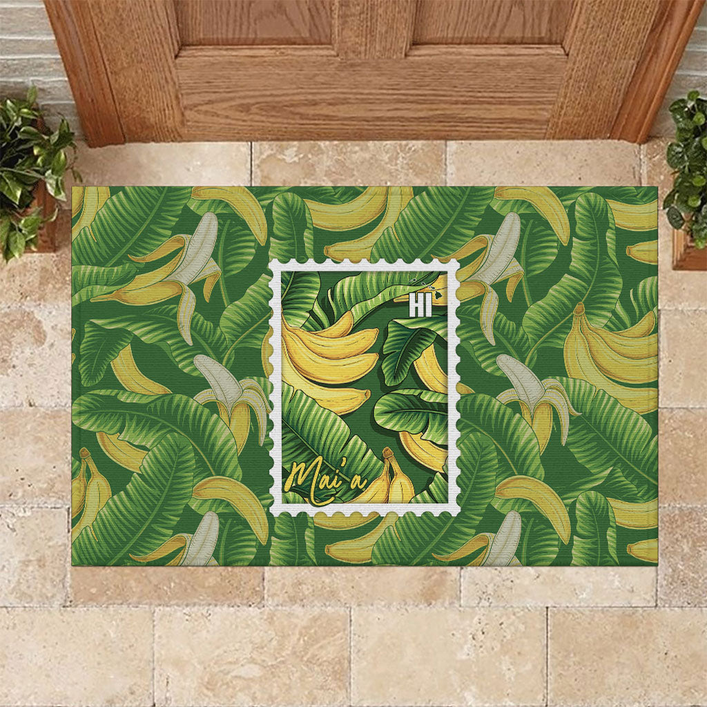 Aloha Hawaii Maia Rubber Doormat Hawaiian Banana Stylized Stamp