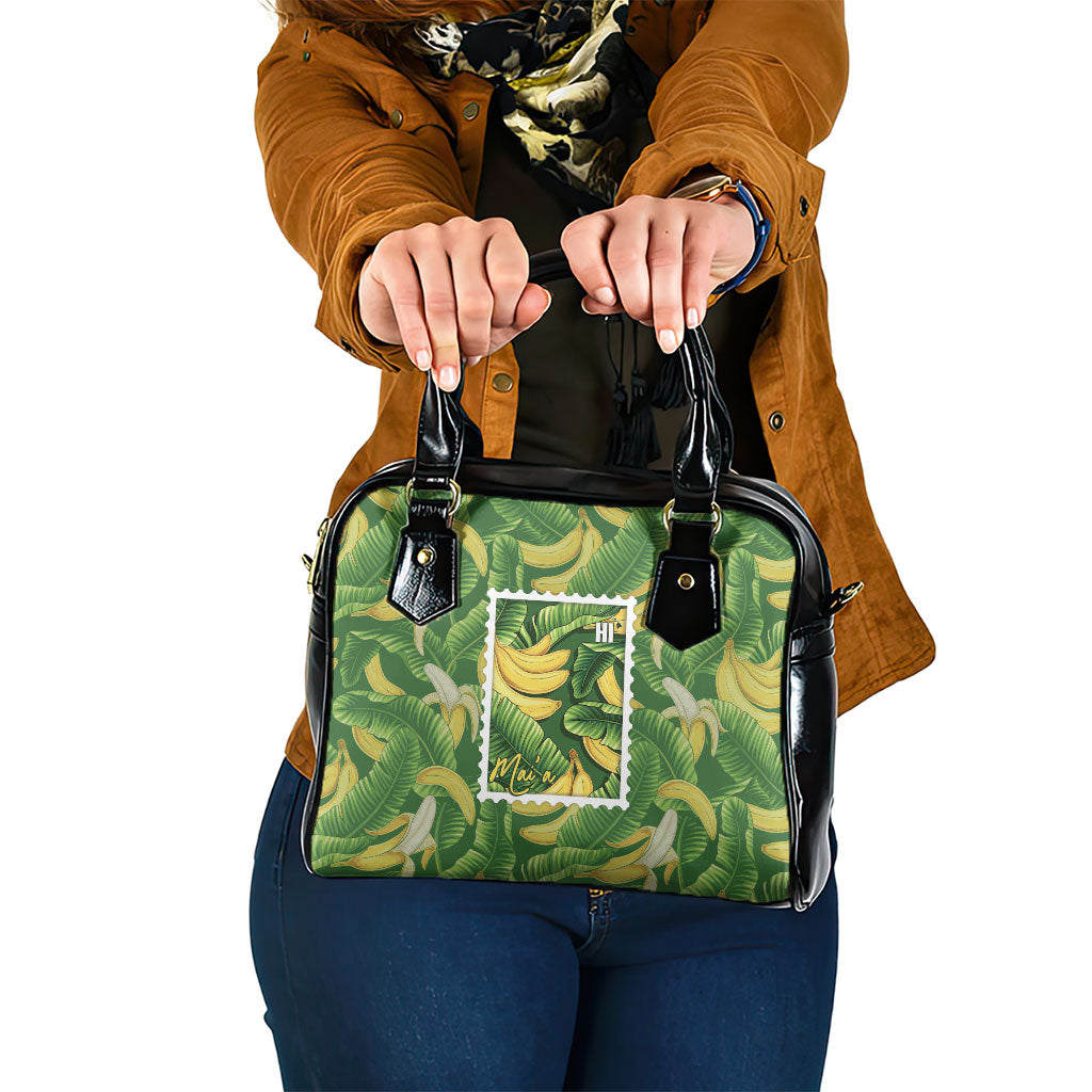Aloha Hawaii Maia Shoulder Handbag Hawaiian Banana Stylized Stamp