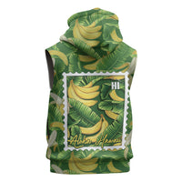 Aloha Hawaii Maia Sleeveless Zip Hoodie Hawaiian Banana Stylized Stamp LT14 - Polynesian Pride