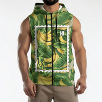 Aloha Hawaii Maia Sleeveless Zip Hoodie Hawaiian Banana Stylized Stamp LT14 - Polynesian Pride