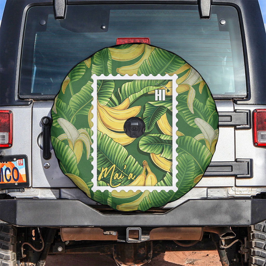 Aloha Hawaii Maia Spare Tire Cover Hawaiian Banana Stylized Stamp LT14 Green - Polynesian Pride