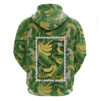 Aloha Hawaii Maia Zip Hoodie Hawaiian Banana Stylized Stamp LT14 - Polynesian Pride
