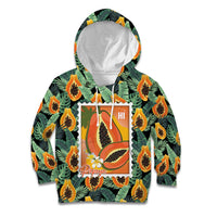 Aloha Hawaii Mikana Kid Hoodie Hawaiian Papaya Stylized Stamp LT14 Hoodie Green - Polynesian Pride