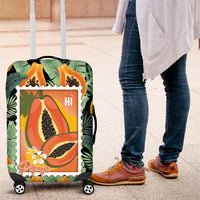 Aloha Hawaii Mikana Luggage Cover Hawaiian Papaya Stylized Stamp LT14 Green - Polynesian Pride