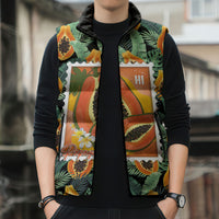 Aloha Hawaii Mikana Sleeveless Puffer Jacket Hawaiian Papaya Stylized Stamp LT14 - Polynesian Pride