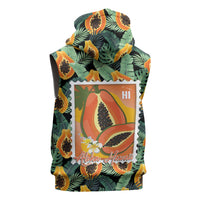 Aloha Hawaii Mikana Sleeveless Zip Hoodie Hawaiian Papaya Stylized Stamp LT14 - Polynesian Pride