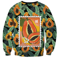 Aloha Hawaii Mikana Sweatshirt Hawaiian Papaya Stylized Stamp LT14 - Polynesian Pride